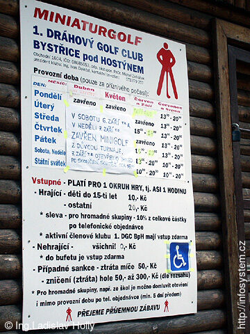 Dráhový golf, minigolf, Bystřice pod Hostýnem