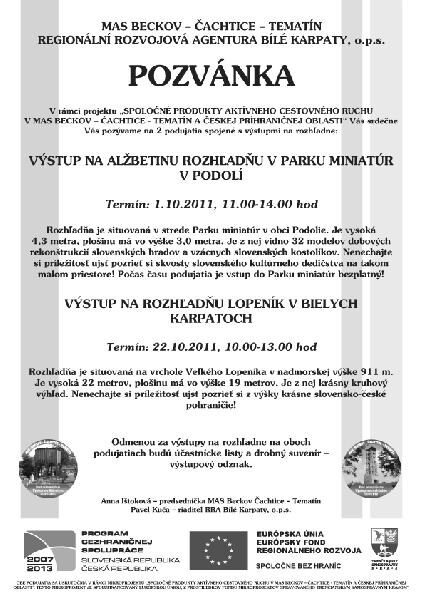 Bojkovice, pozvánky na rozhledny